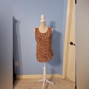 Paisley Sleeveless Top - Brown